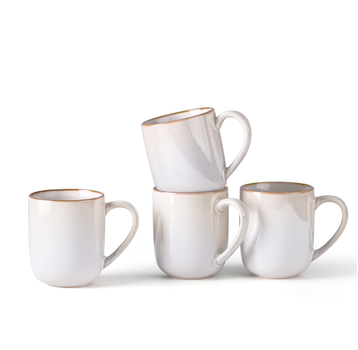 Mug Set of 4, 14oz Ceramic Cup with Handle