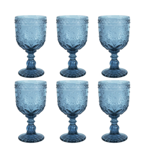 6 Pack Glass Cups 300ml,Thickened Tumblers Set with Sunflower & Beaded Texture - Clear